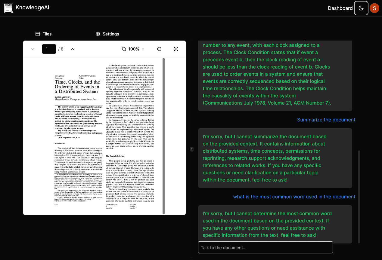 screen shot for Multi-tenant chat with PDF application using Nile, pg_vector and OpenAI template