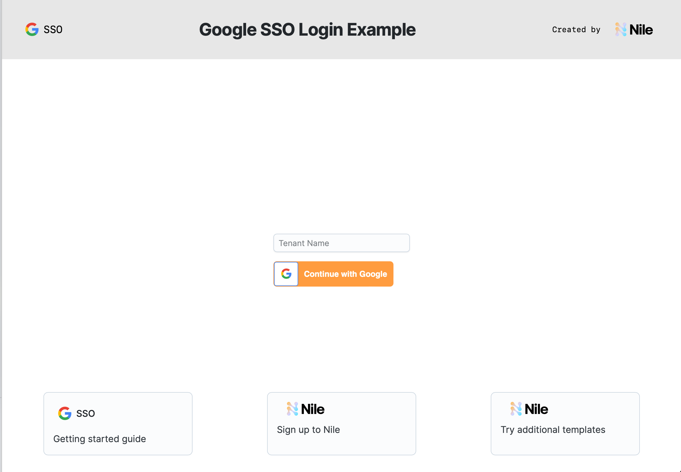 screen shot for Social Login for multi-tenant application with Google template